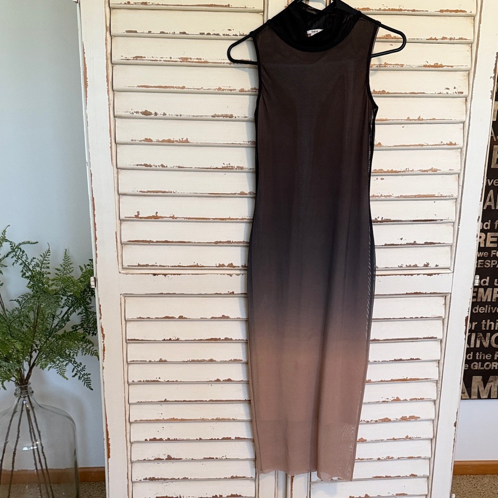 Bar III Black and Tan Ombre Midi Dress